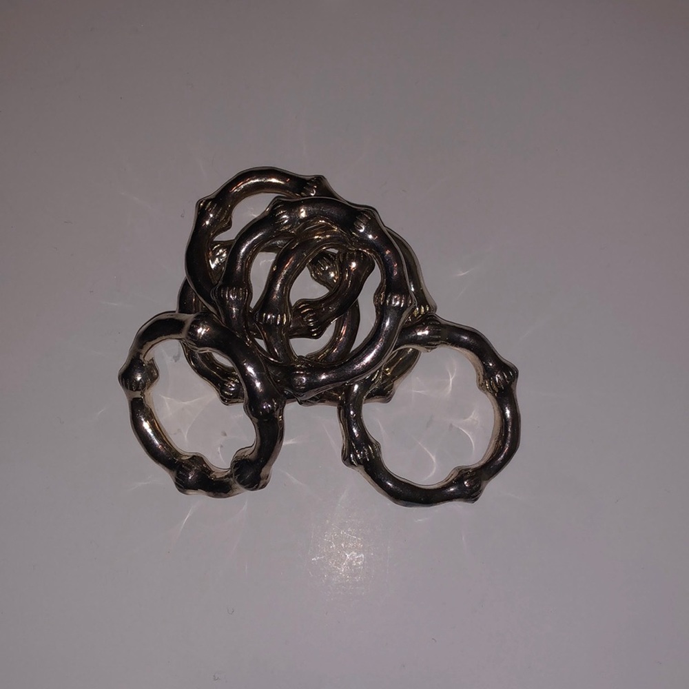 set of 6 bamboo rings